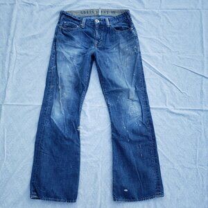 GUESS Jeans Blue Denim Bootcut Jeans - Classic Blue - Sz 32W